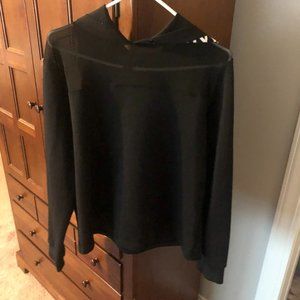 Forever21+ Black Hoodie Mixed Emotions Detail Hood